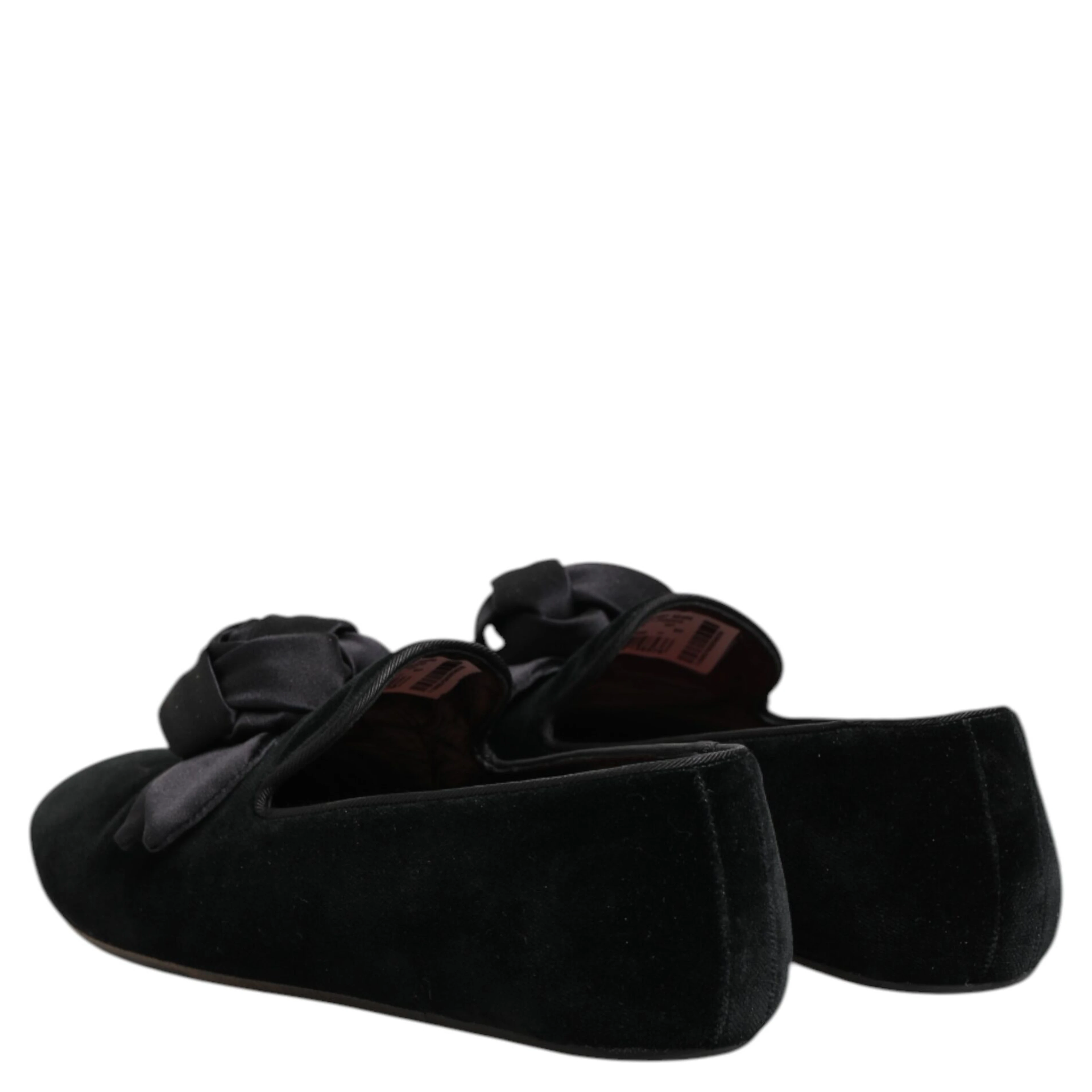 Black Suede Cotton Rose Slip On Loafers Shoes