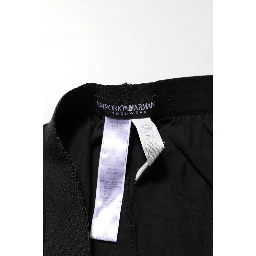 Black Cotton Blend Logo Waistband Trouser Pants