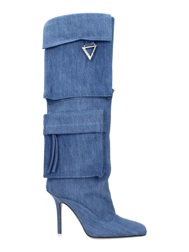 Light Blue Fabric Boots