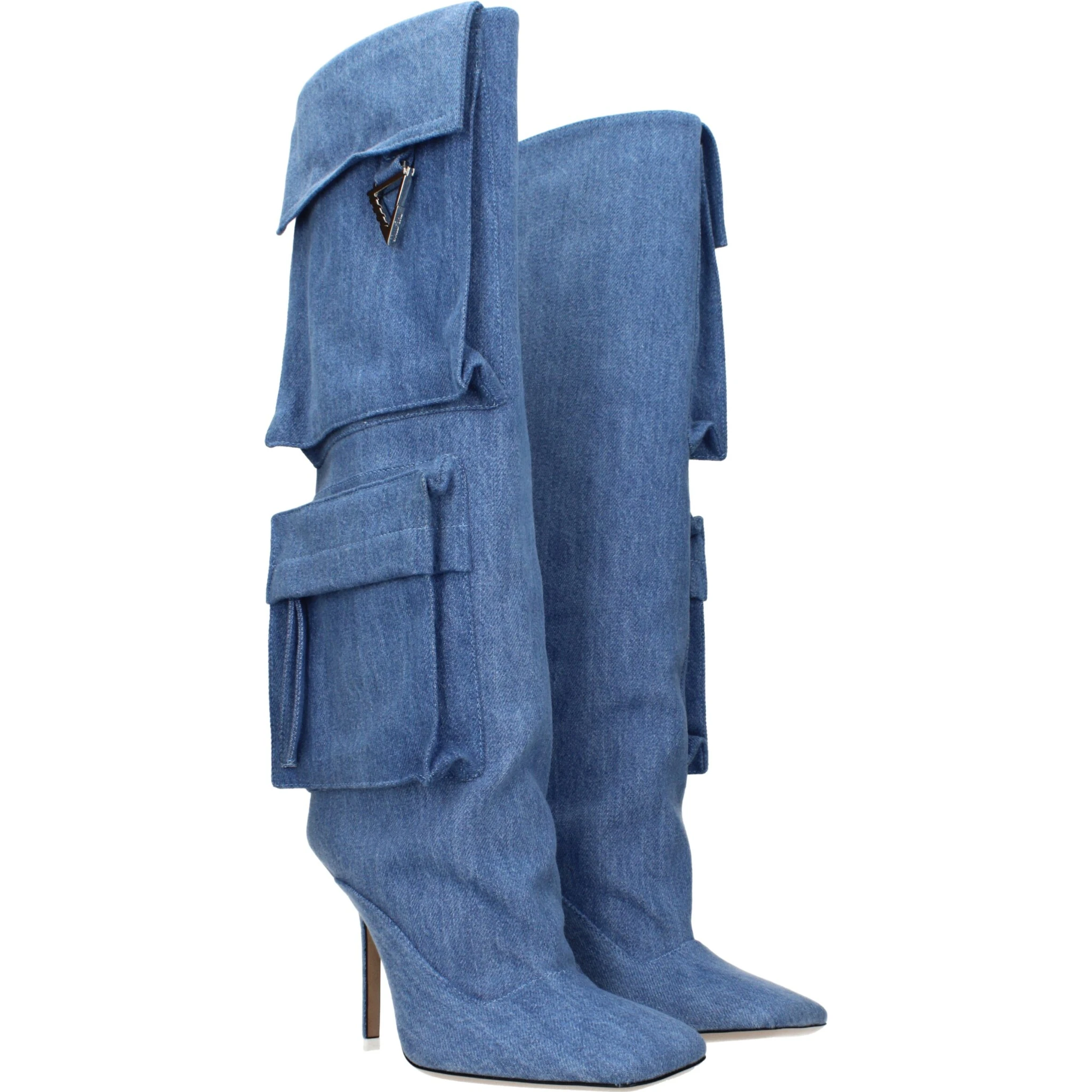 Light Blue Fabric Boots