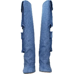 Light Blue Fabric Boots