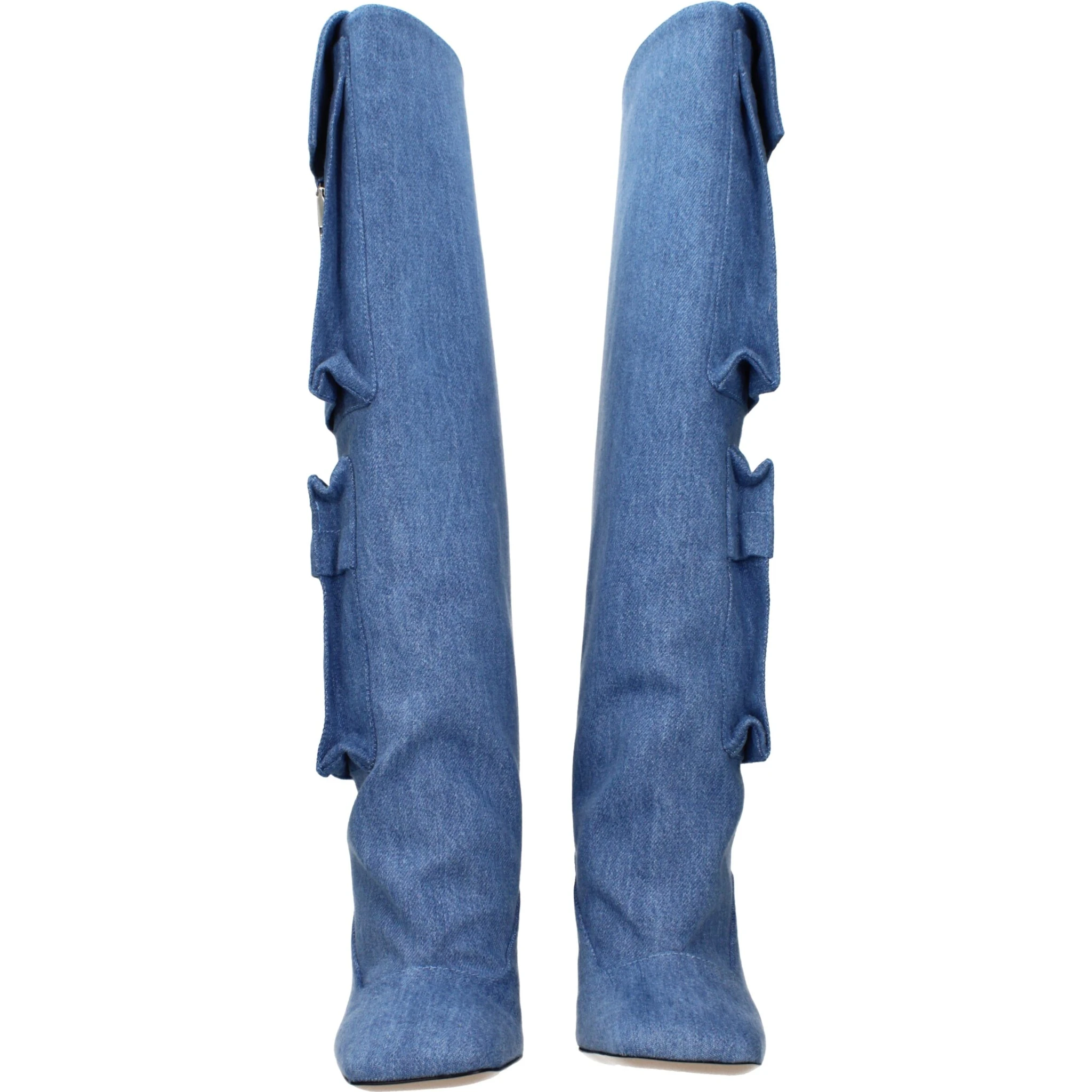 Light Blue Fabric Boots