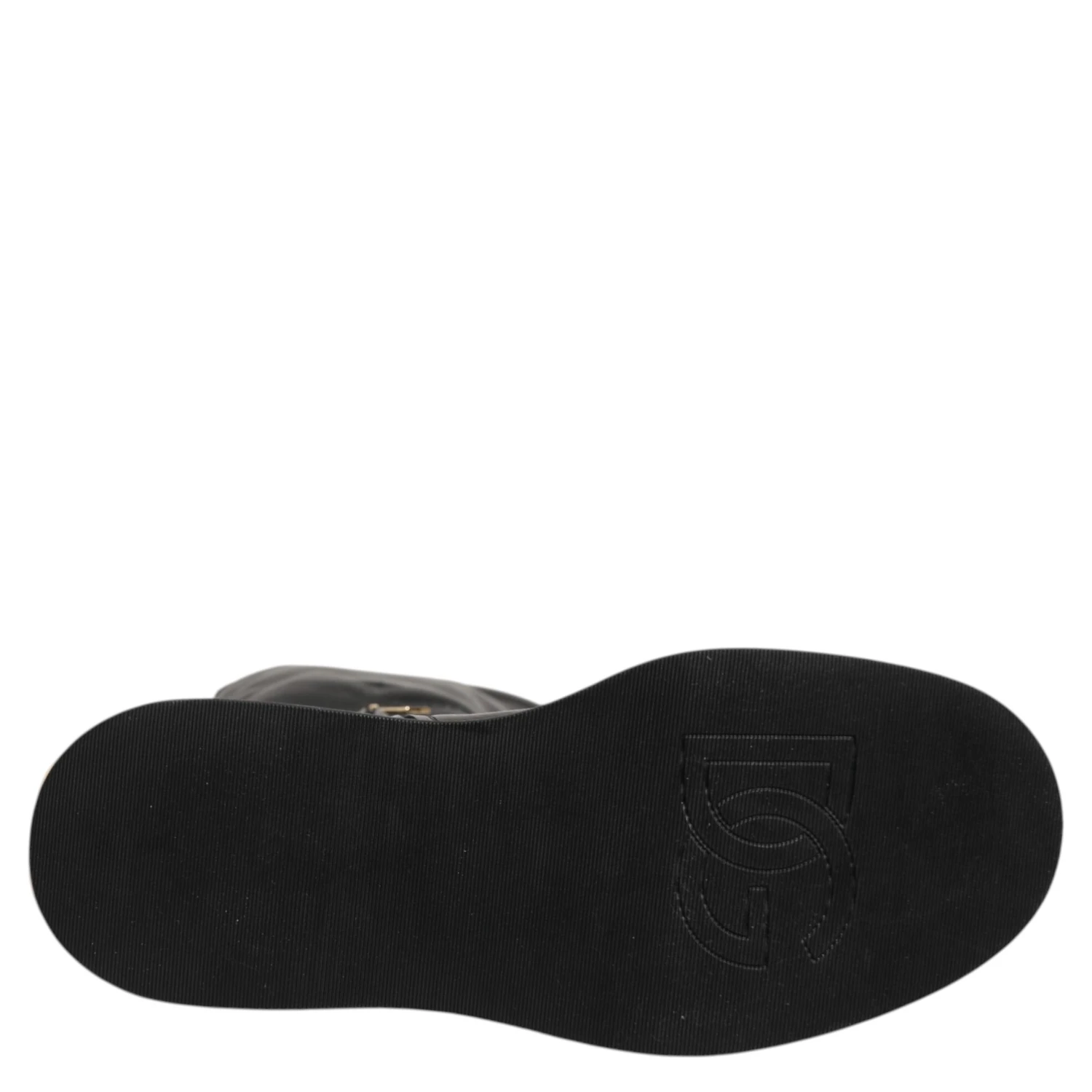 Black Logo Plaque Over The Calf Boots Shoes