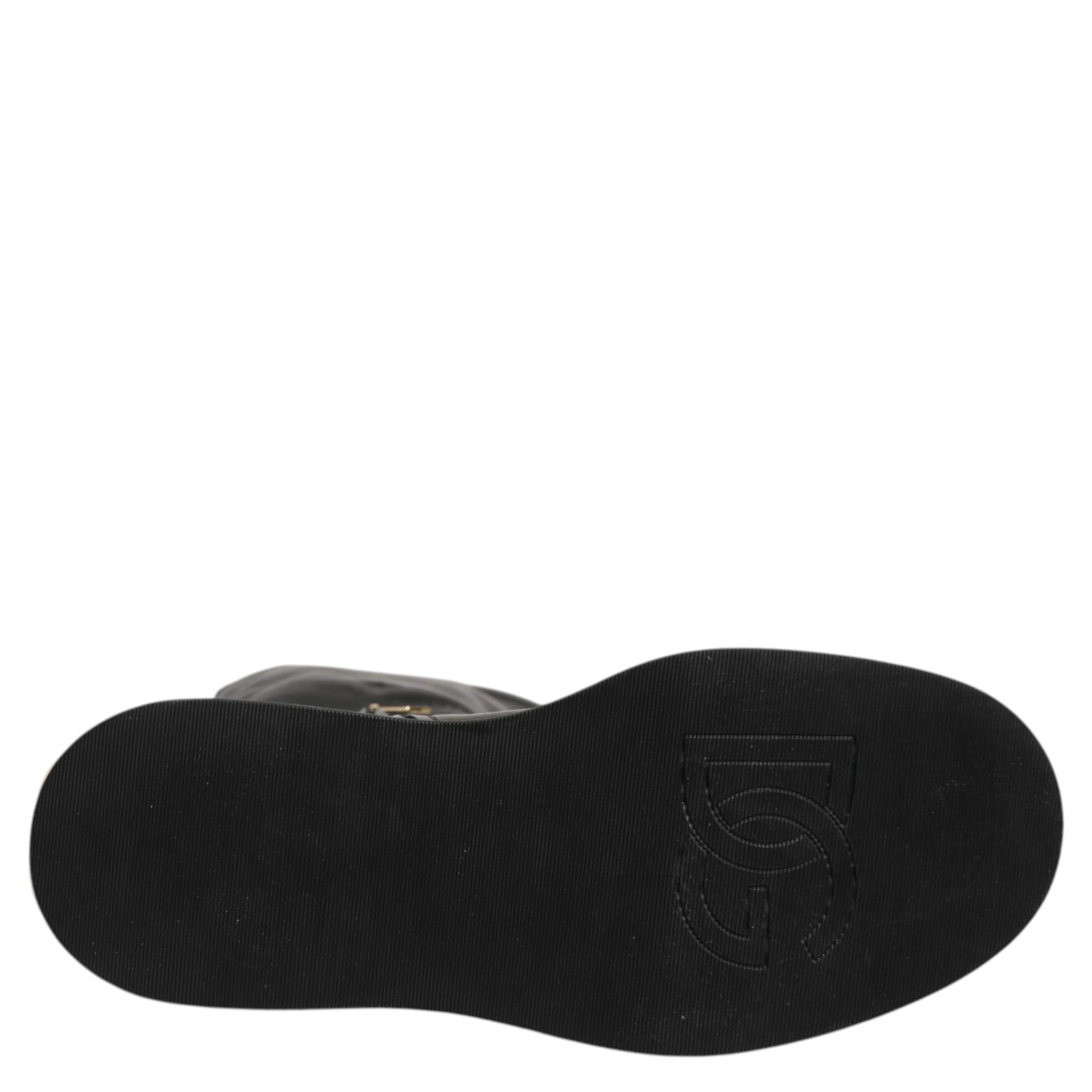 Black Logo Plaque Over The Calf Boots Shoes