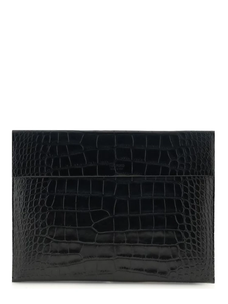 Black Leather Clutch Bag
