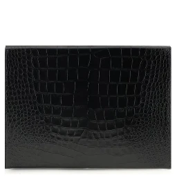 Black Leather Clutch Bag