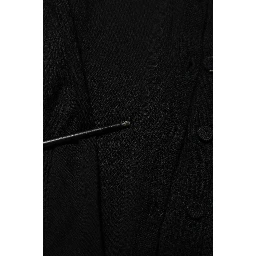 Black Virgin Wool Buttoned Cardigan Sweater