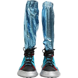 Blue Lace Up Over The Knee Socks Men Boots Shoes
