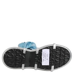 Blue Lace Up Over The Knee Socks Men Boots Shoes