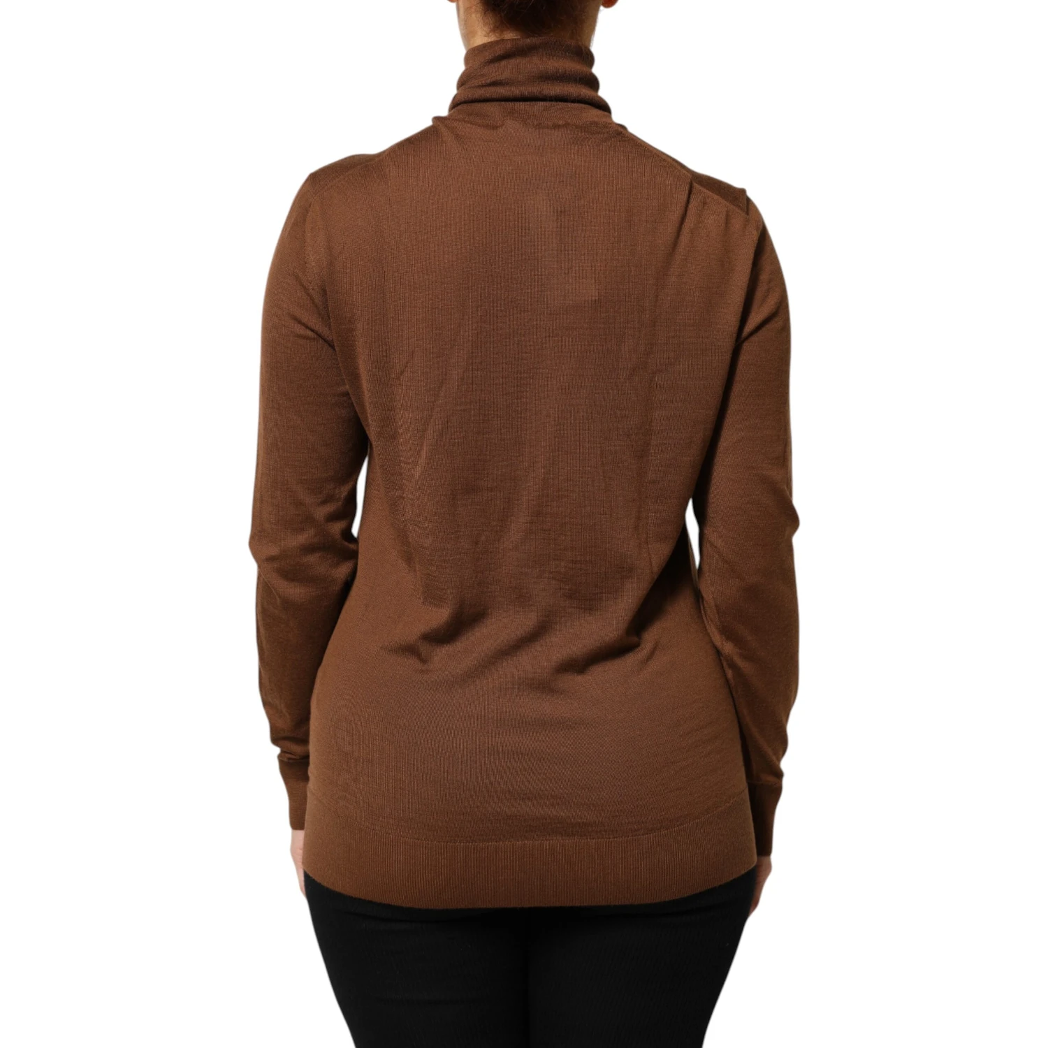Brown Cashmere Turtle Neck Pullover Sweater