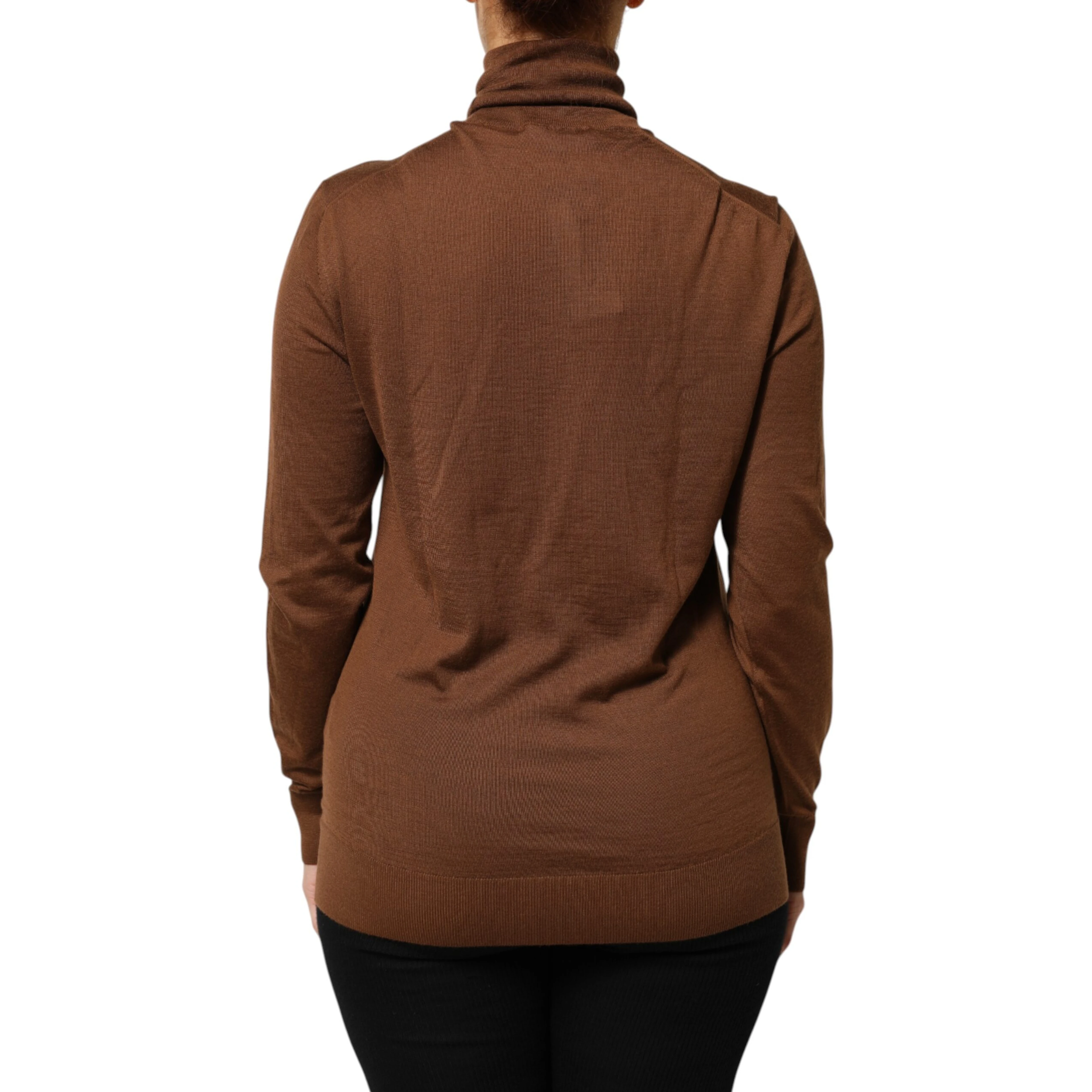 Brown Cashmere Turtle Neck Pullover Sweater