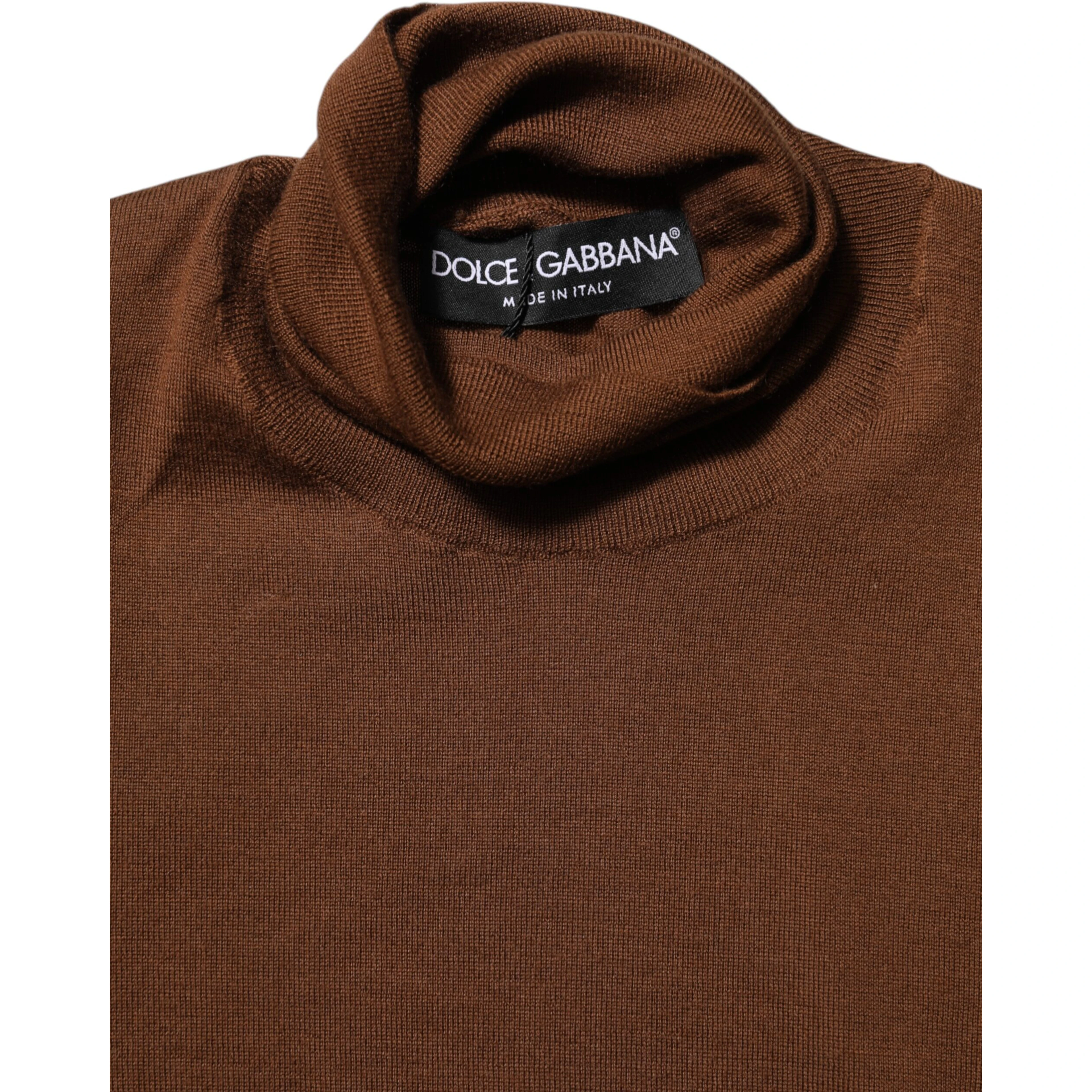 Brown Cashmere Turtle Neck Pullover Sweater