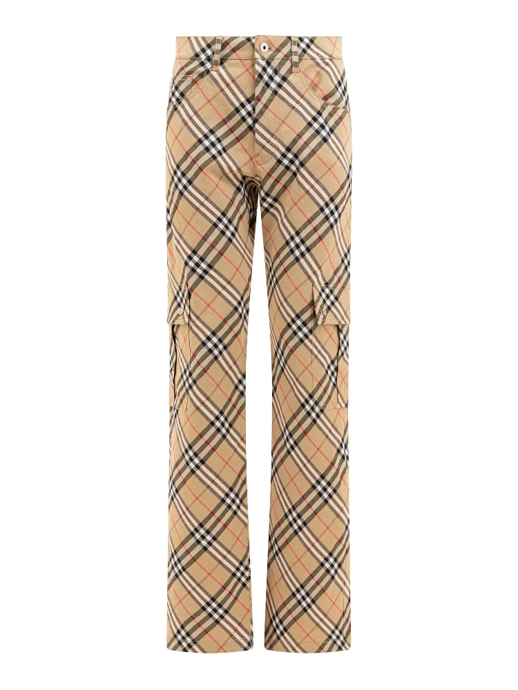 "Check" cargo trousers