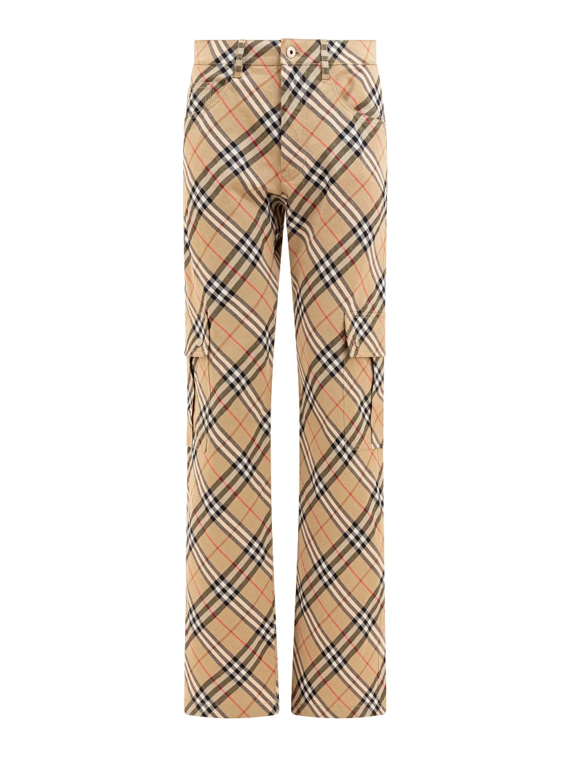 "Check" cargo trousers