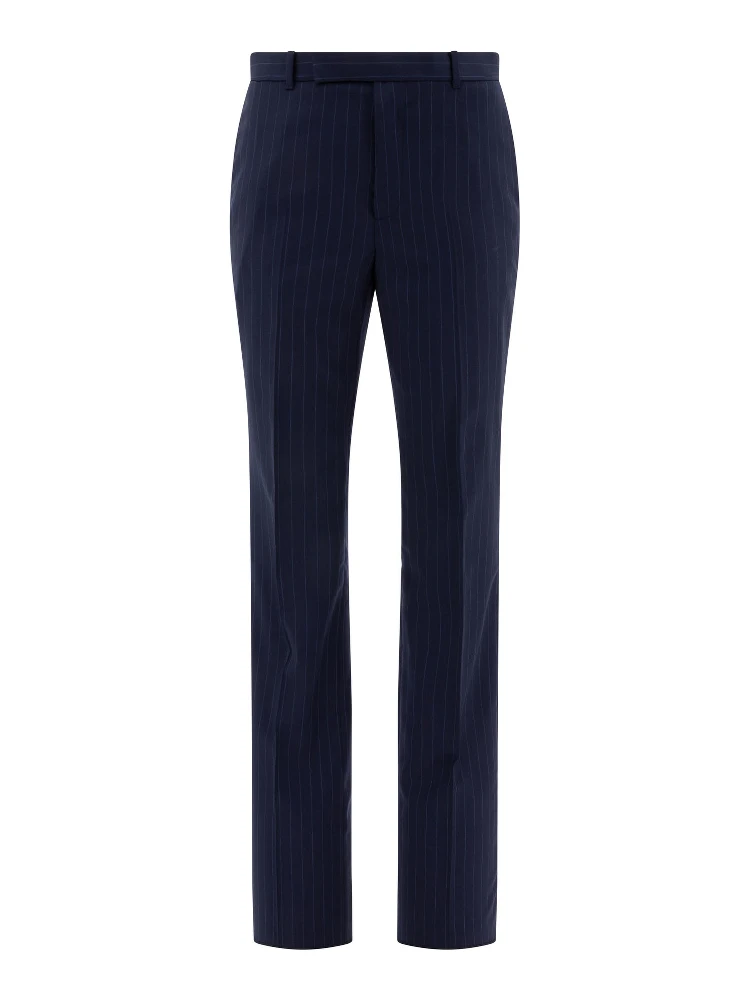 Pinstriped tailored trousers