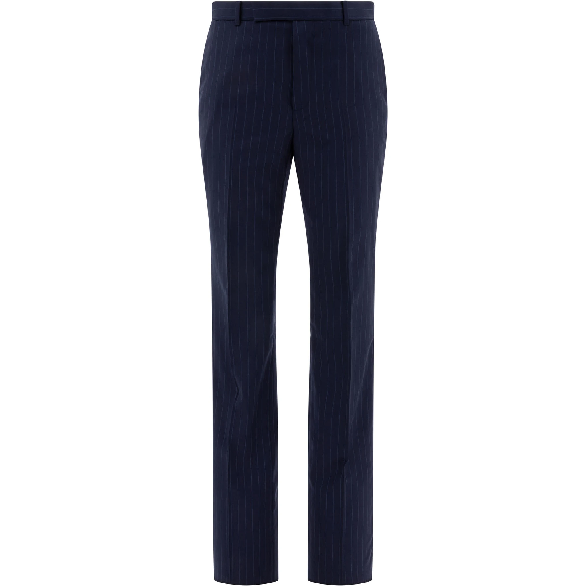 Pinstriped tailored trousers