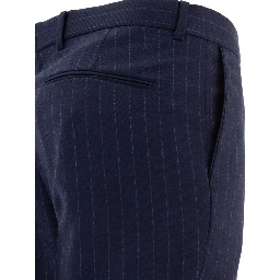 Pinstriped tailored trousers