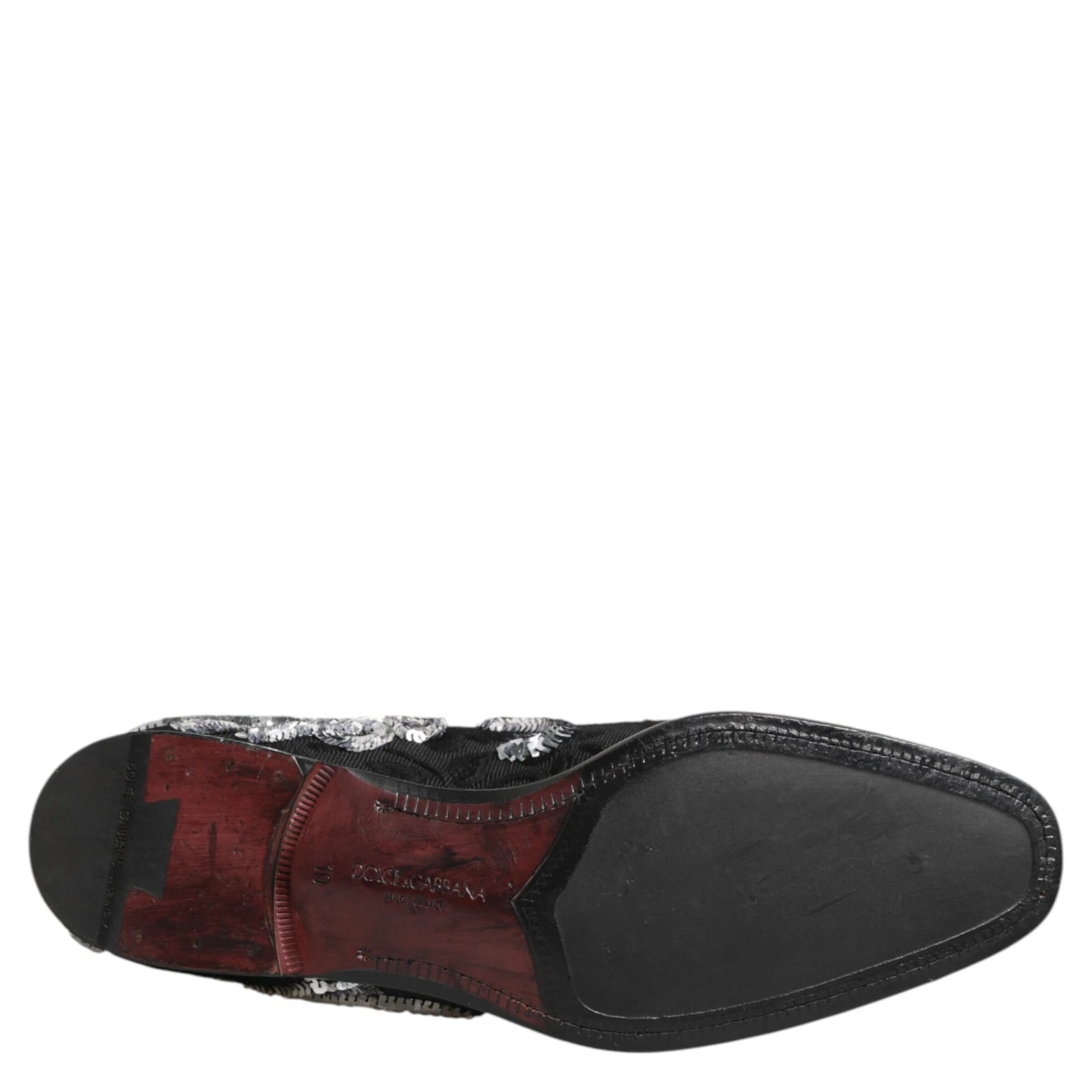 Black Silver Sequined Loafers Men Dress Shoes
