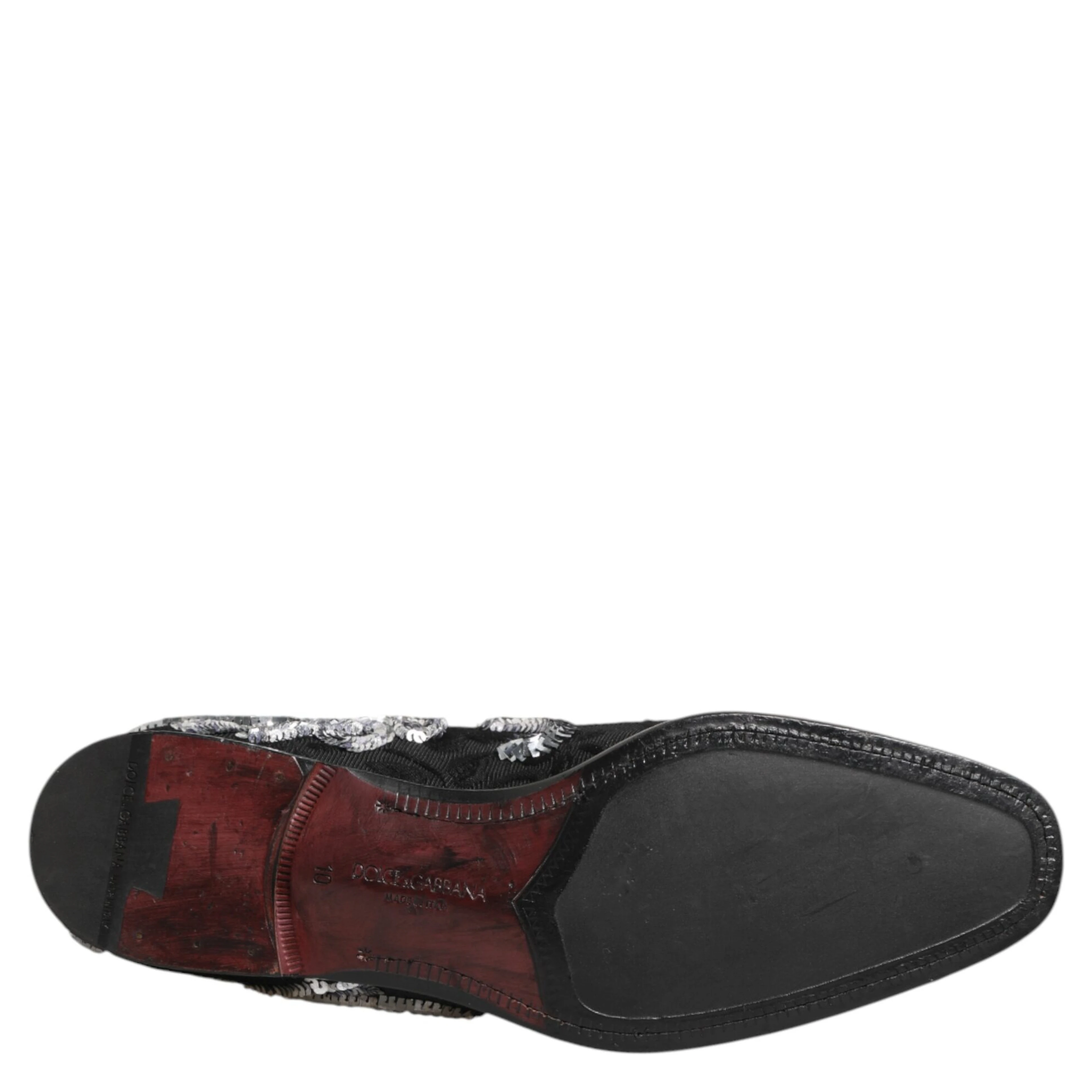 Black Silver Sequined Loafers Men Dress Shoes