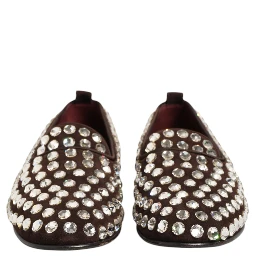 Bordeaux Suede Crystals Loafers Dress Shoes