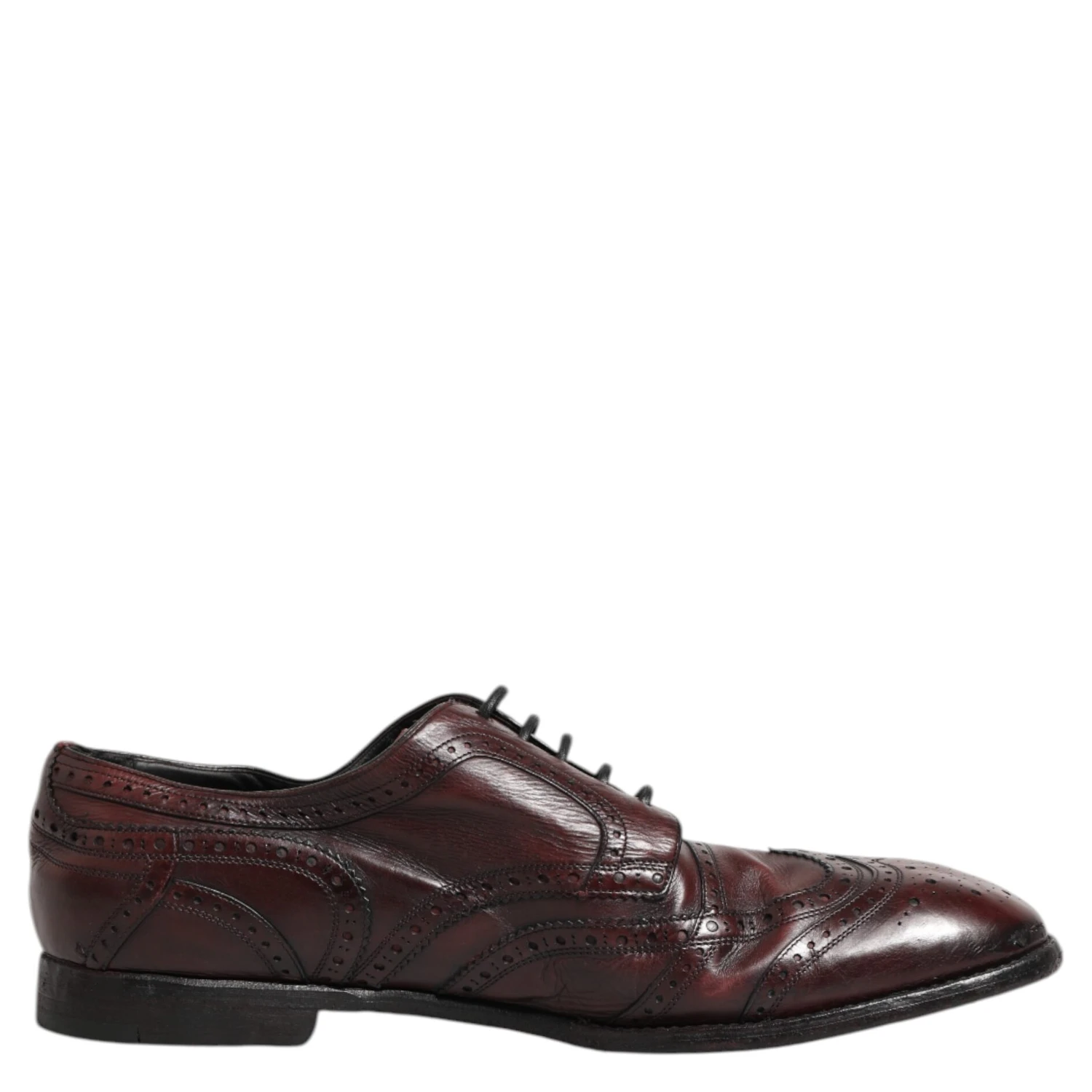 Bordeaux Leather Lace Up Dress Derby Shoes