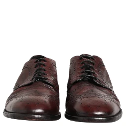 Bordeaux Leather Lace Up Dress Derby Shoes