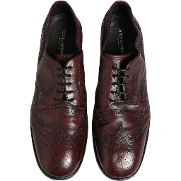 Bordeaux Leather Lace Up Dress Derby Shoes