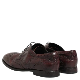 Bordeaux Leather Lace Up Dress Derby Shoes