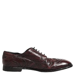 Bordeaux Leather Lace Up Dress Derby Shoes