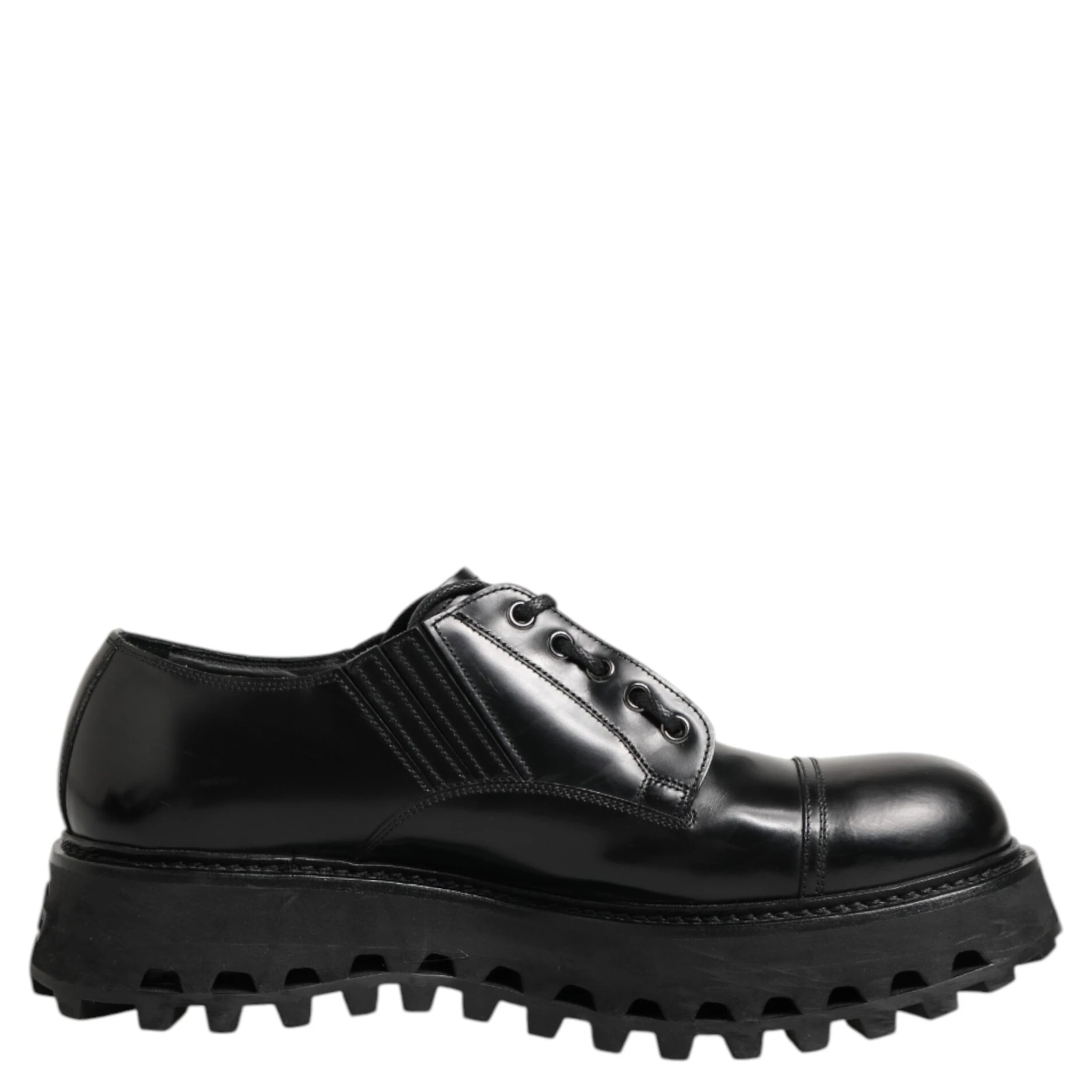Black Leather Lace Up Derby Men Dress Shoes