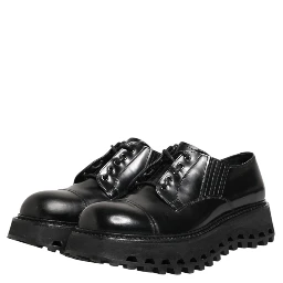 Black Leather Lace Up Derby Men Dress Shoes
