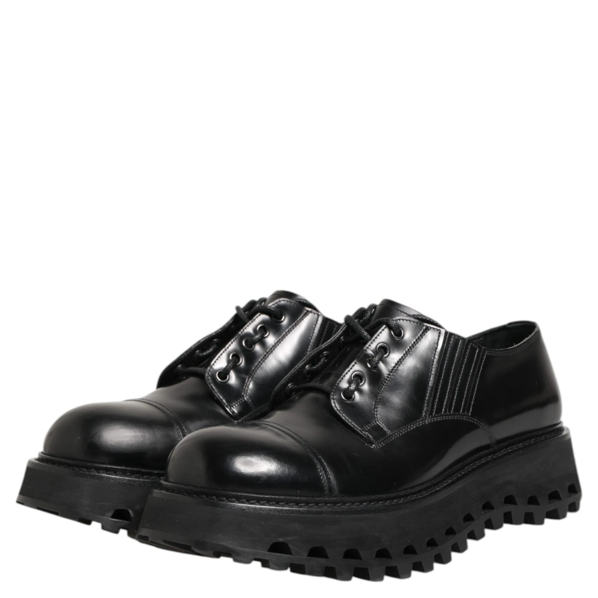 Black Leather Lace Up Derby Men Dress Shoes