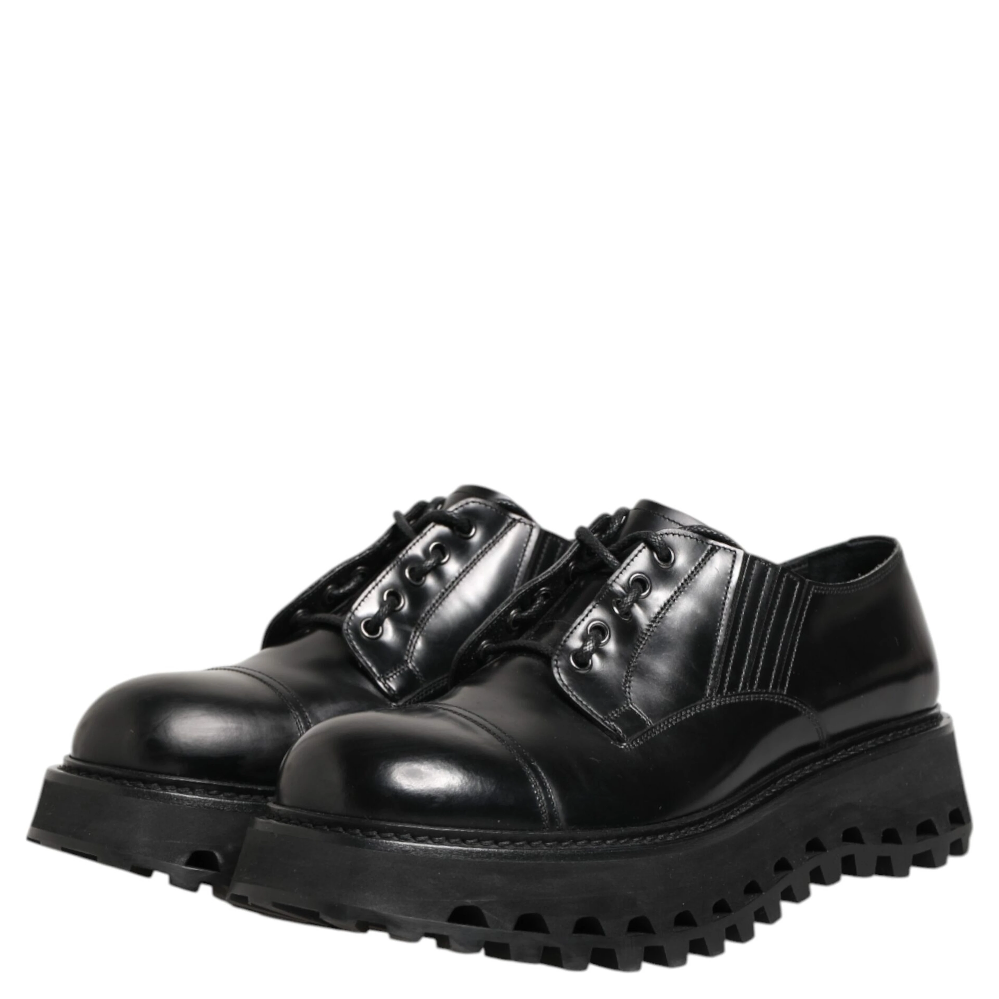 Black Leather Lace Up Derby Men Dress Shoes