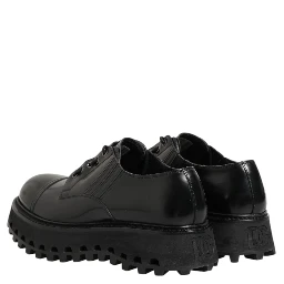 Black Leather Lace Up Derby Men Dress Shoes
