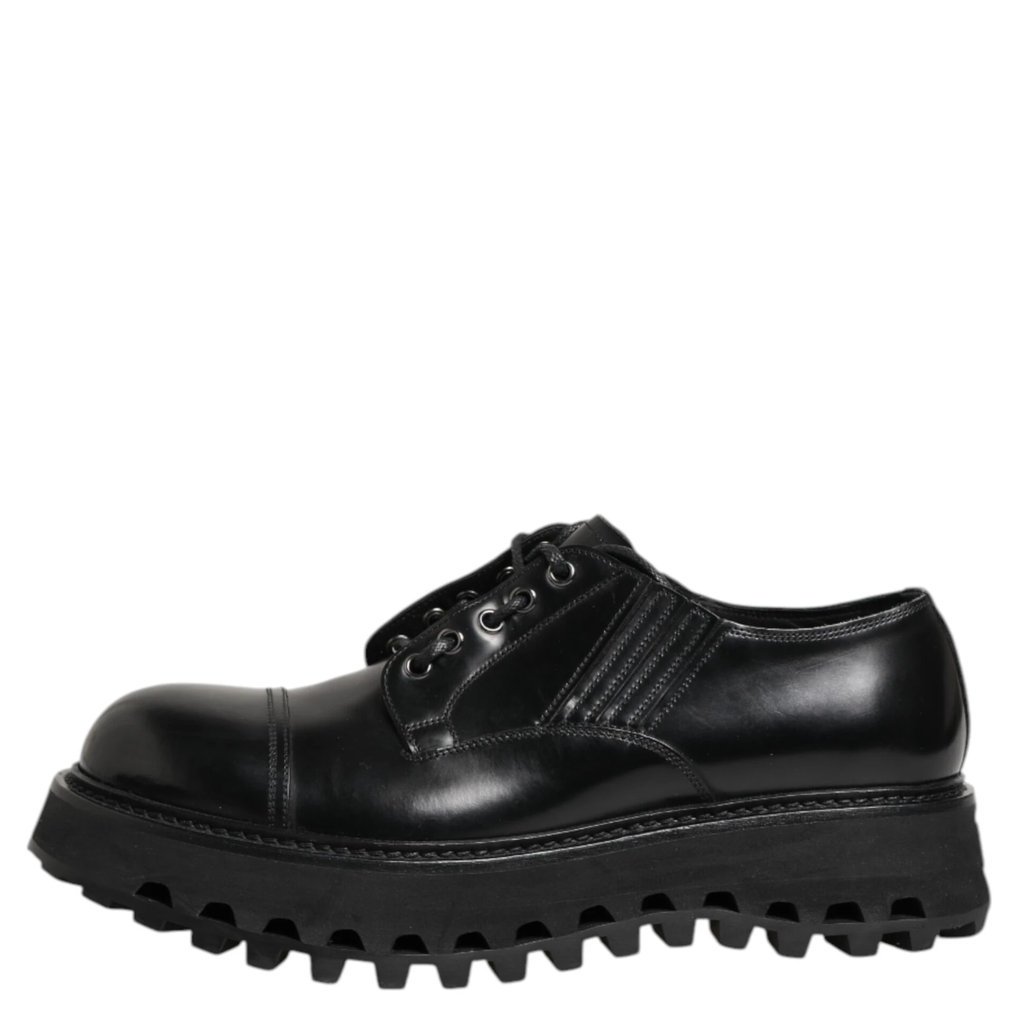 Black Leather Lace Up Derby Men Dress Shoes