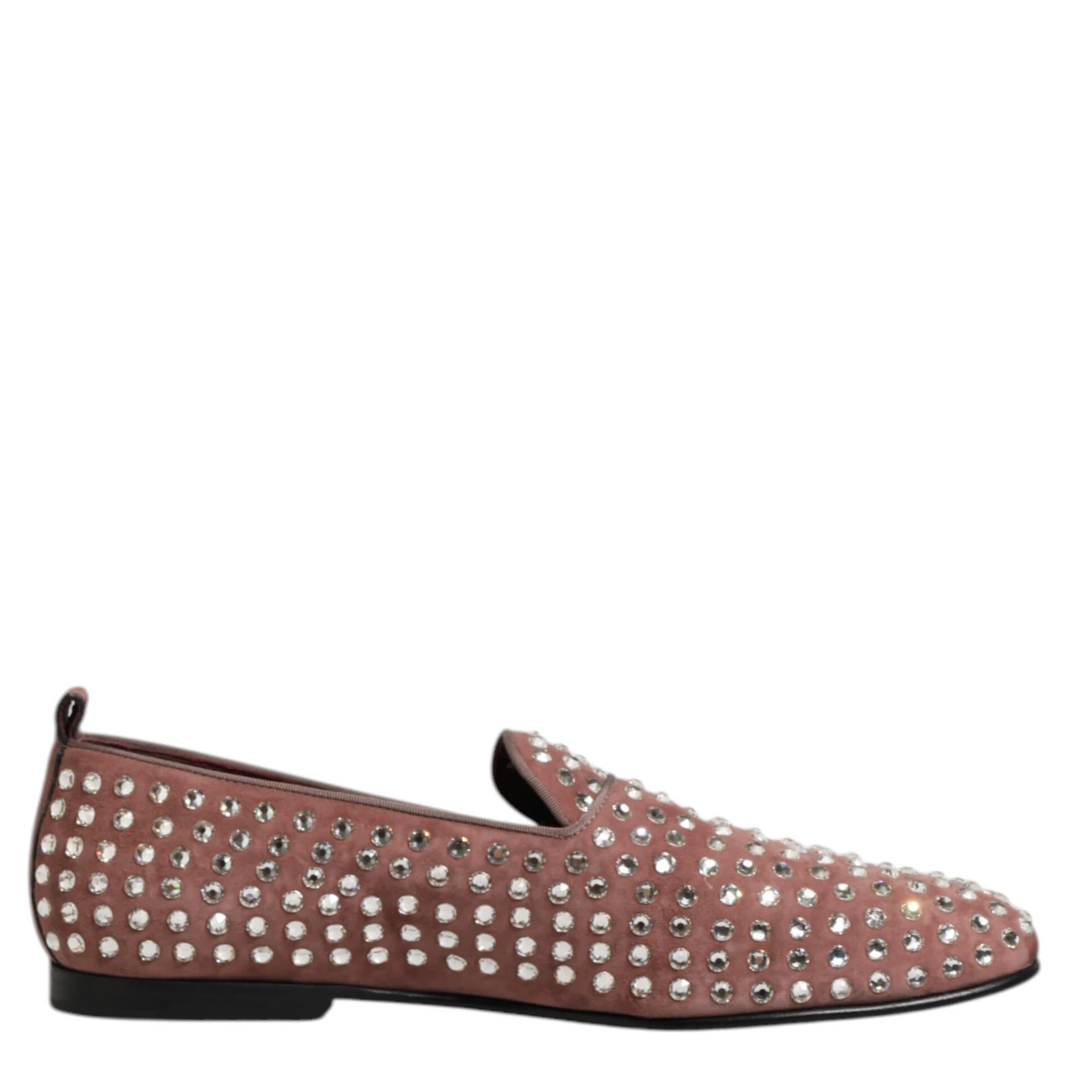 Pink Suede Crystals Loafers Men Dress Shoes