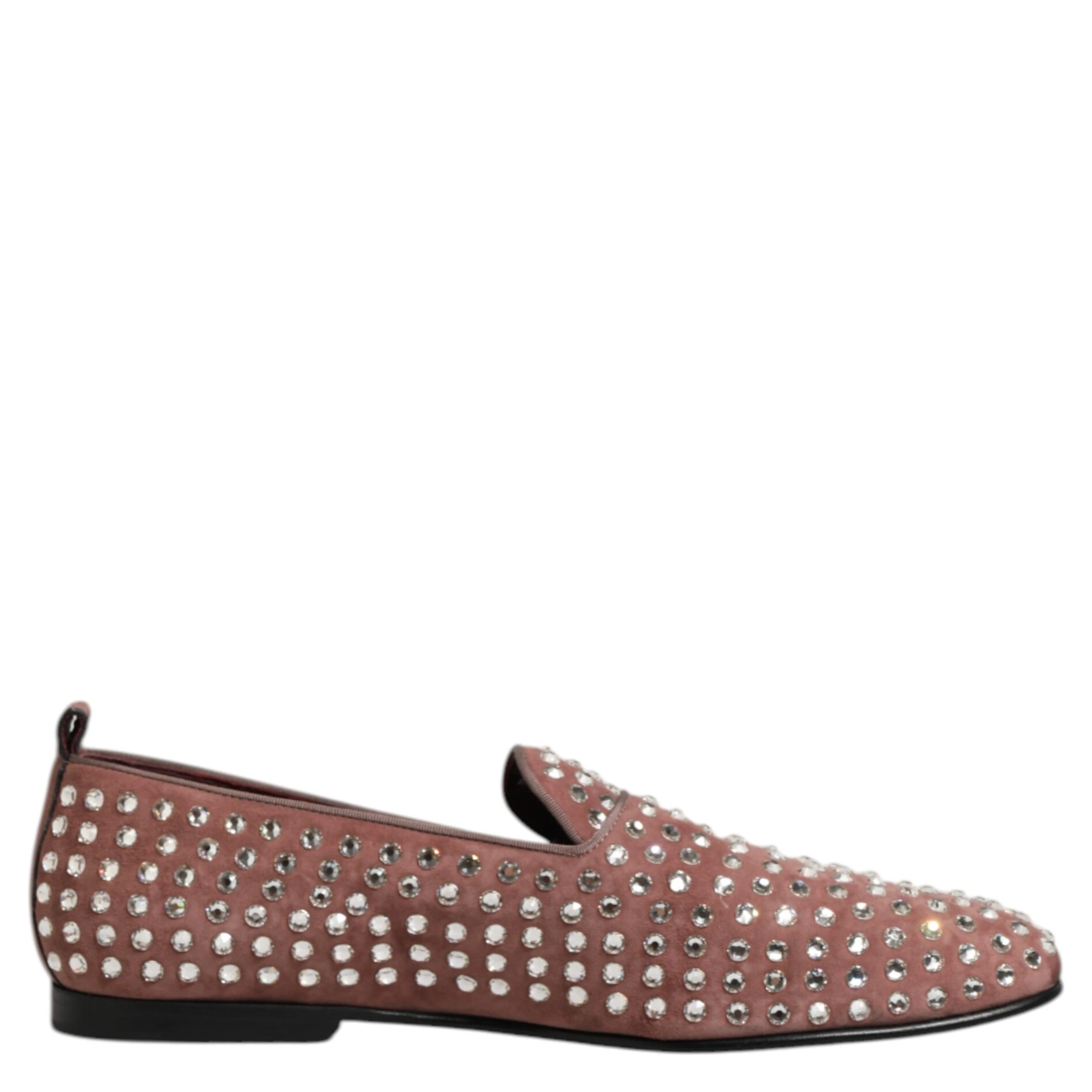 Pink Suede Crystals Loafers Men Dress Shoes