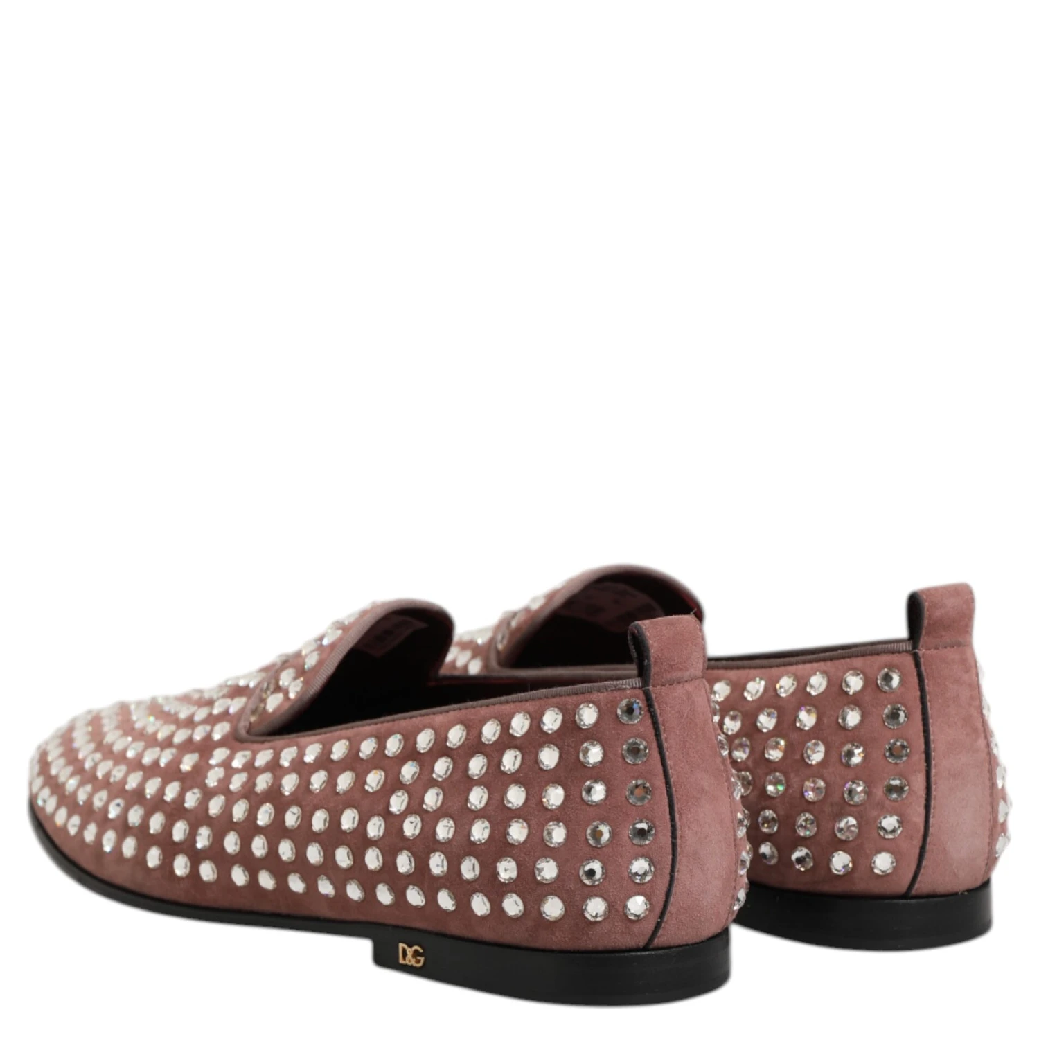 Pink Suede Crystals Loafers Men Dress Shoes