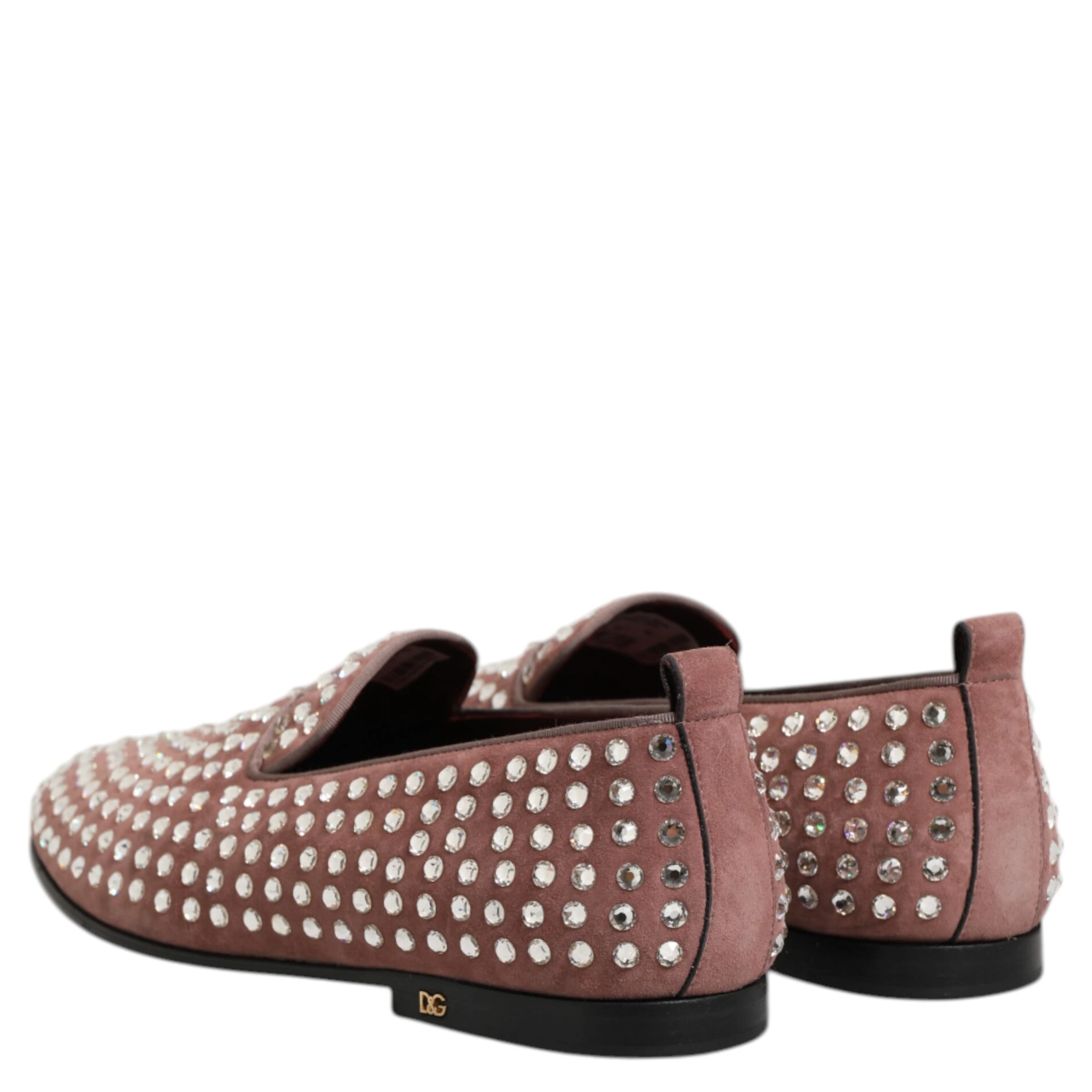 Pink Suede Crystals Loafers Men Dress Shoes