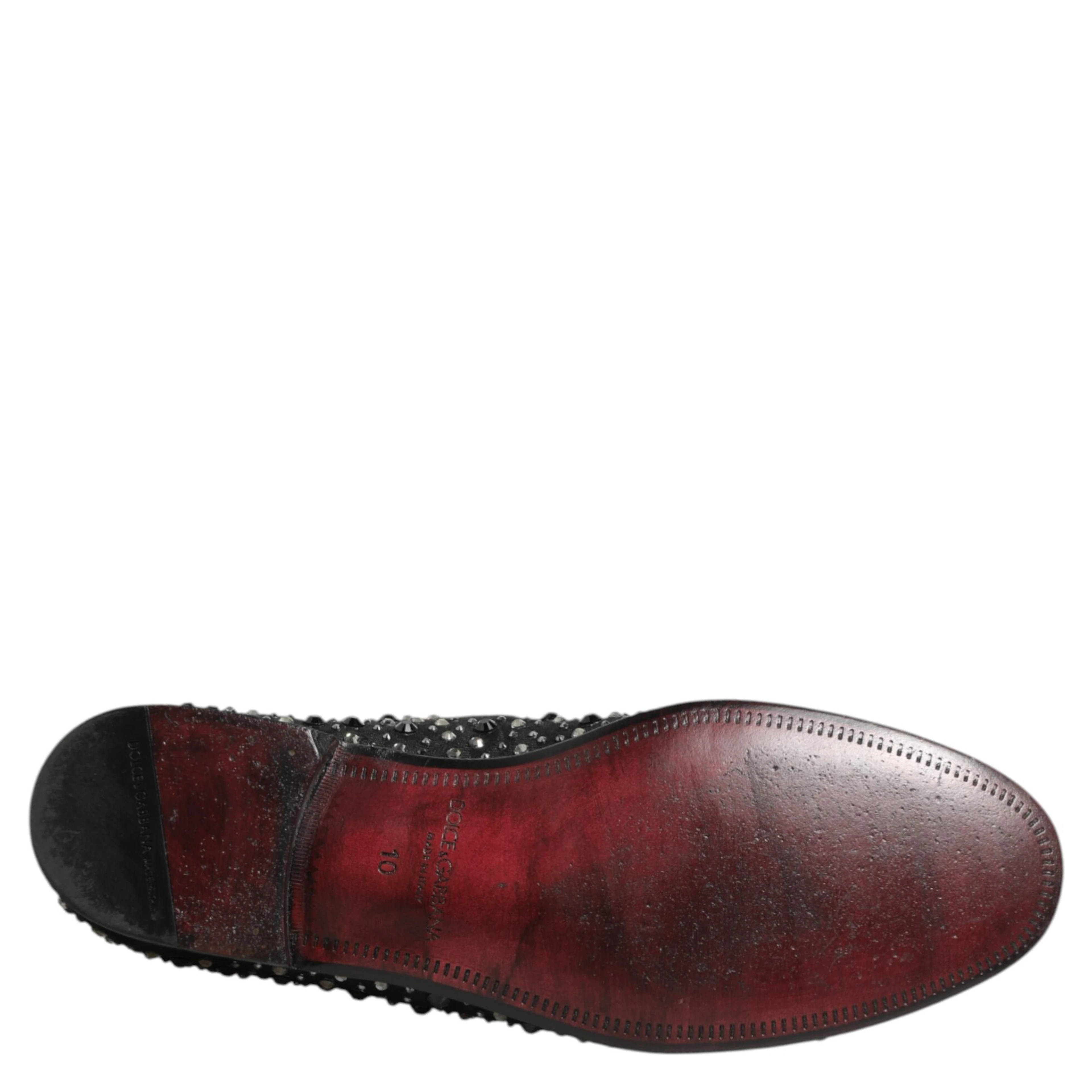 Black Suede Crystal Embellished Loafer Shoes