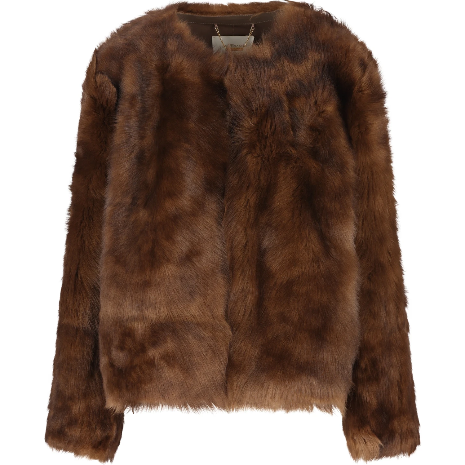 Hypnotic Tip Shearling Leather Jacket In Brown