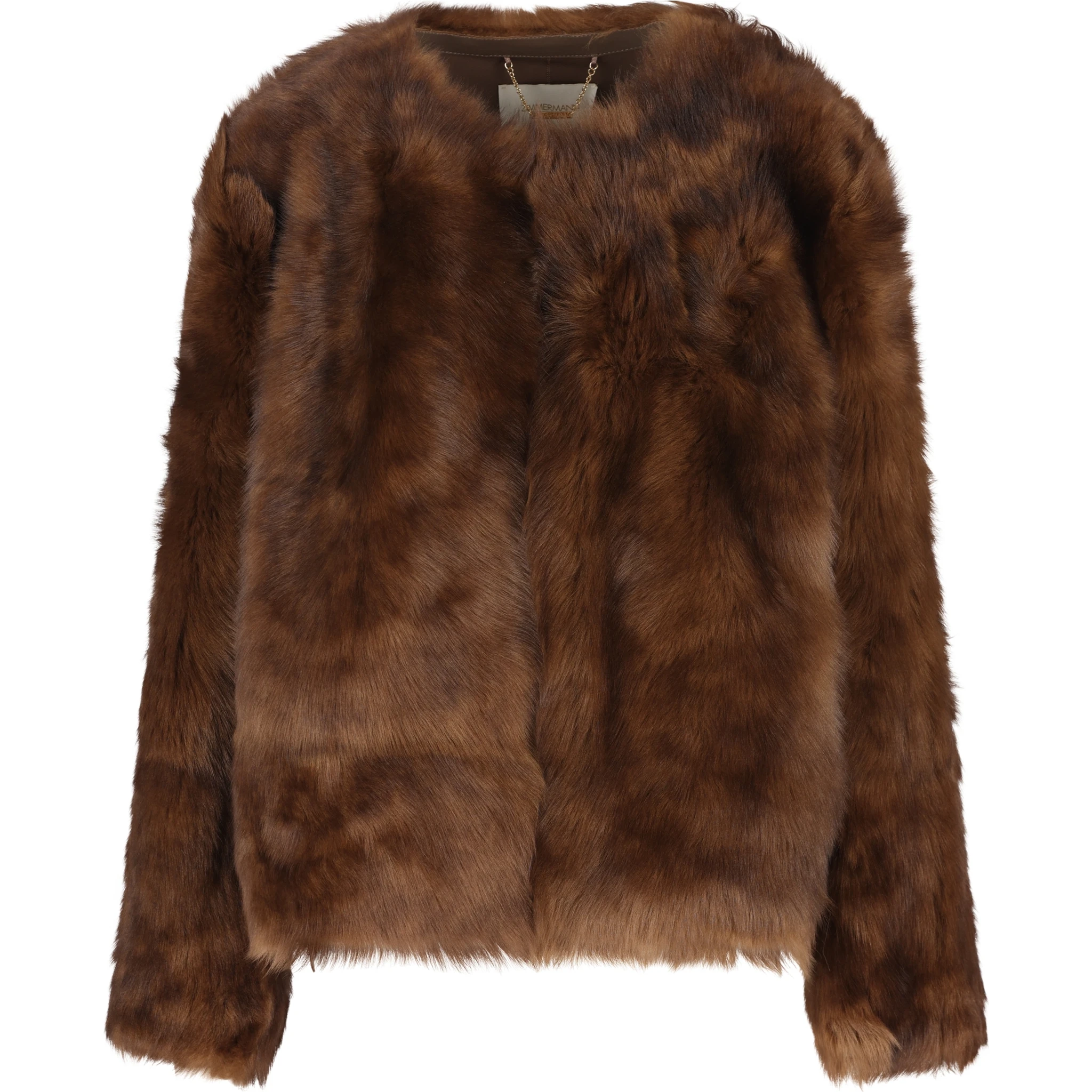 Hypnotic Tip Shearling Leather Jacket In Brown