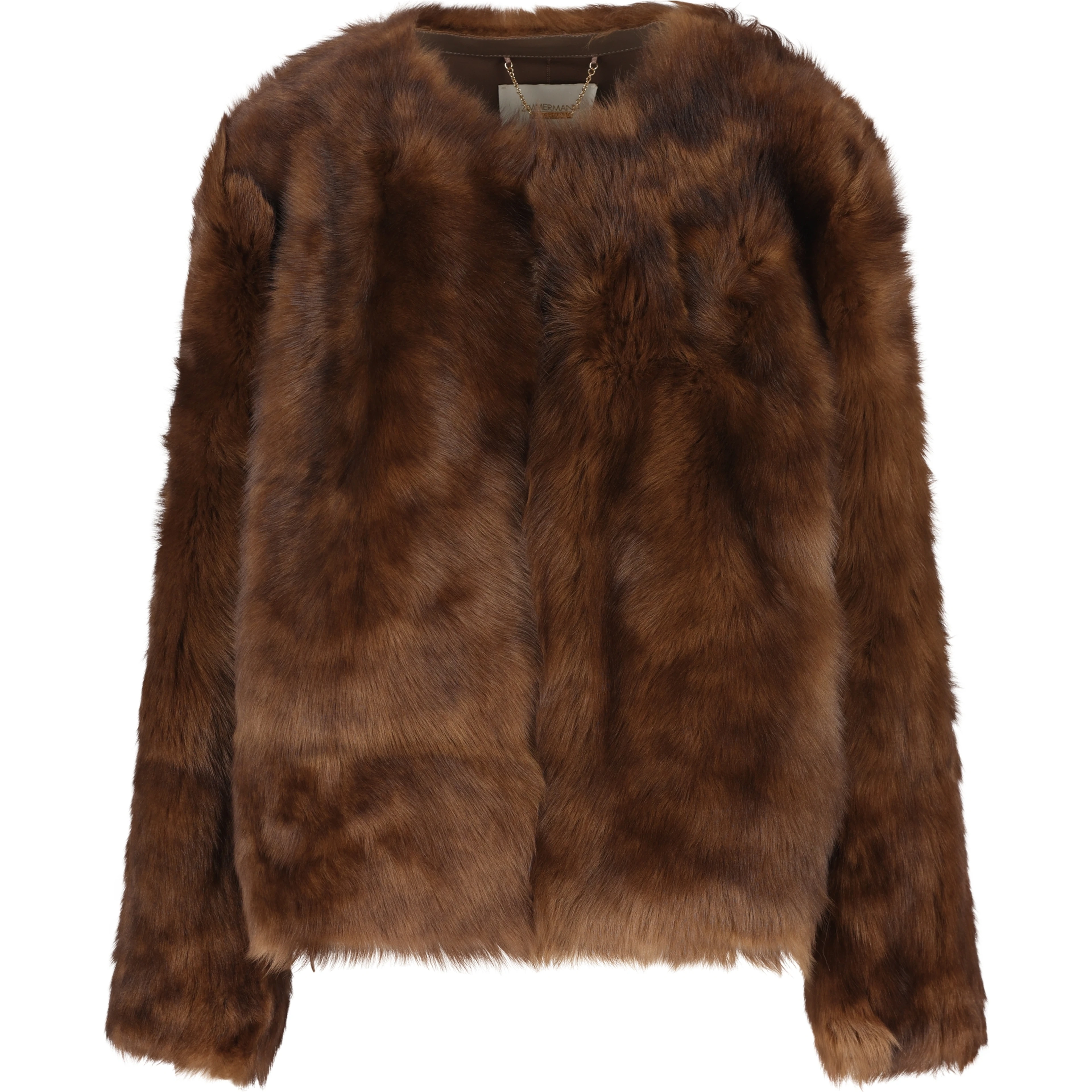 Hypnotic Tip Shearling Leather Jacket In Brown