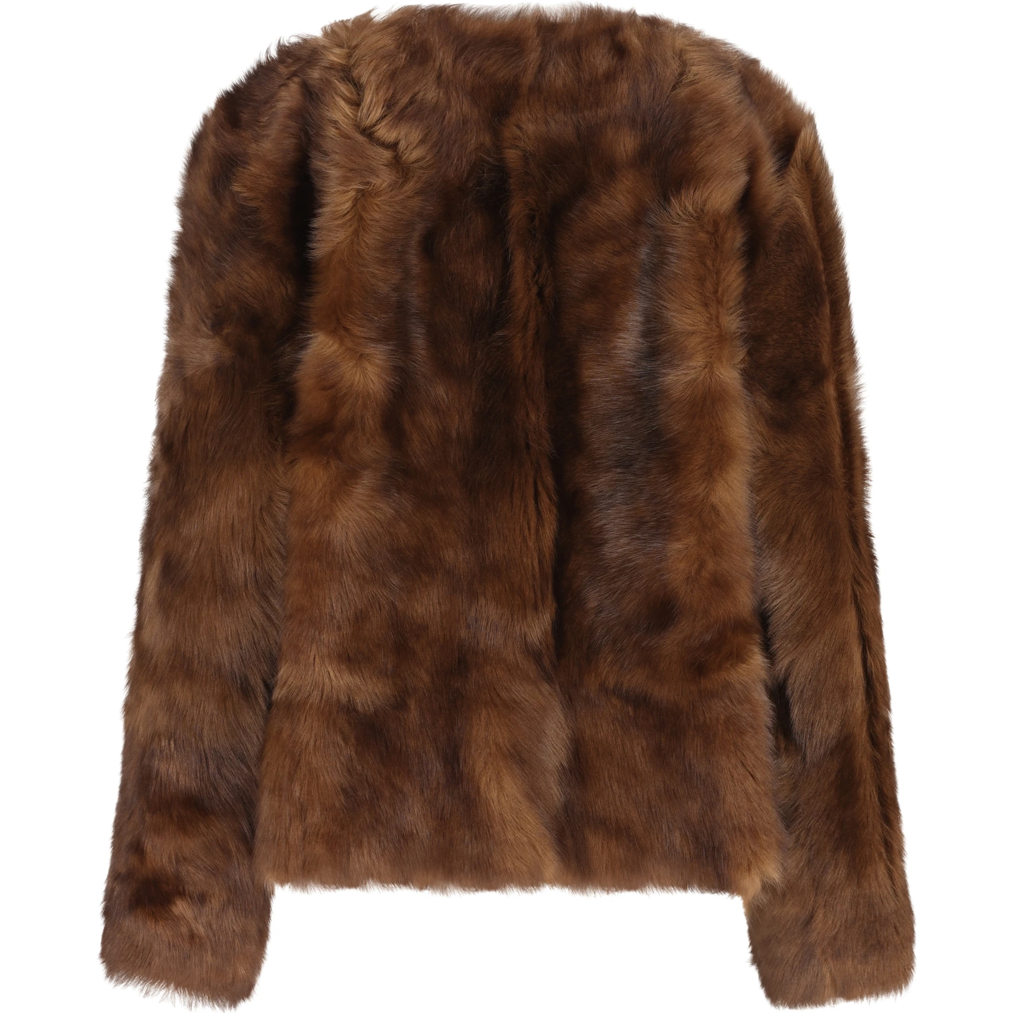 Hypnotic Tip Shearling Leather Jacket In Brown