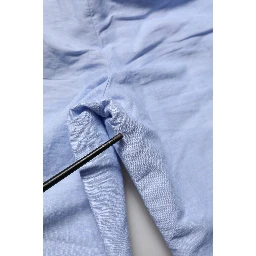 Light Blue Linen Mid Waist Men Bermuda Shorts