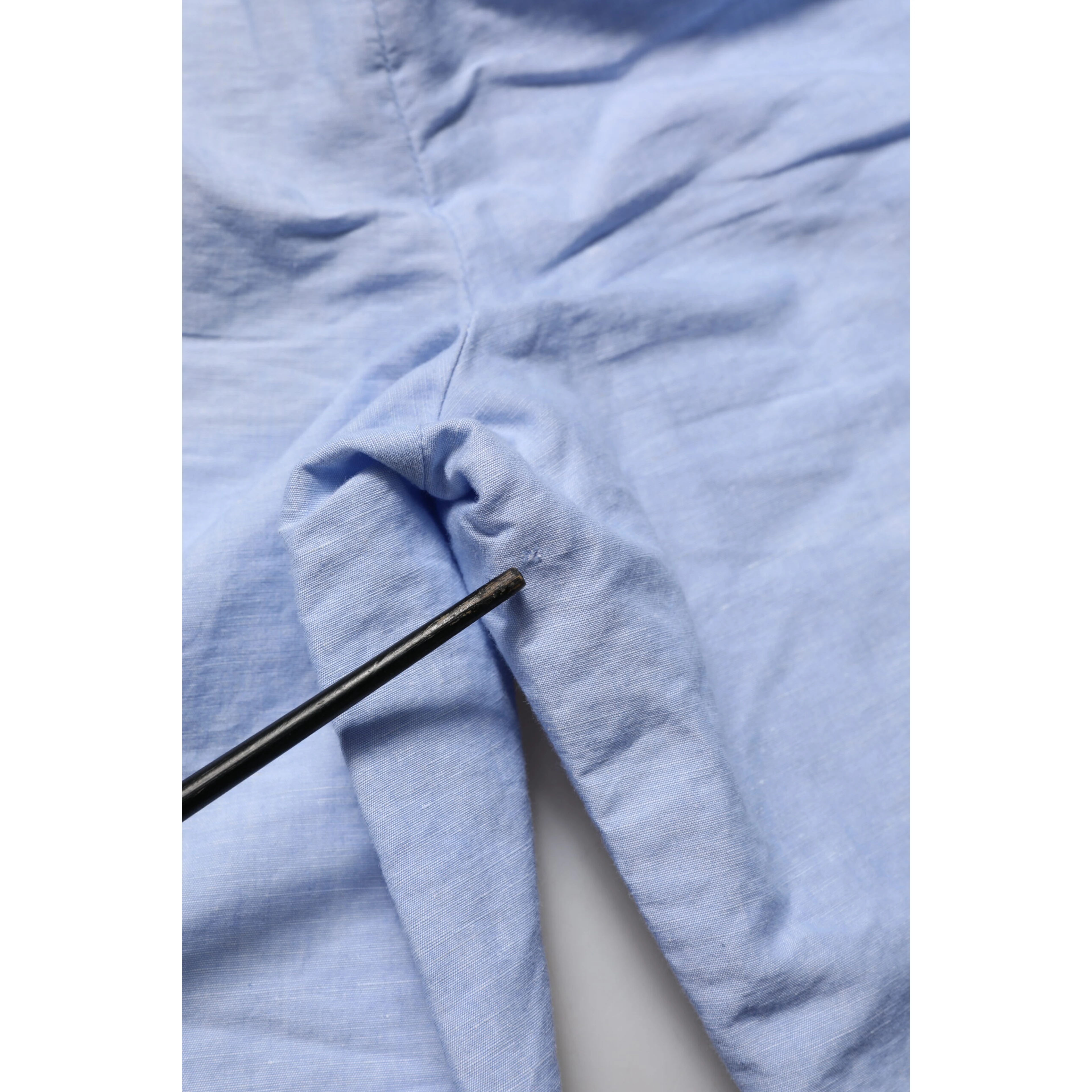 Light Blue Linen Mid Waist Men Bermuda Shorts