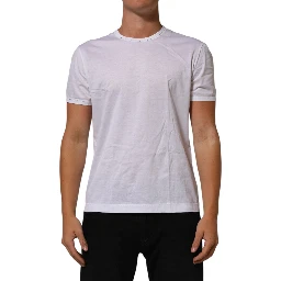 White Cotton Crew Neck Underwear Tee T-shirt