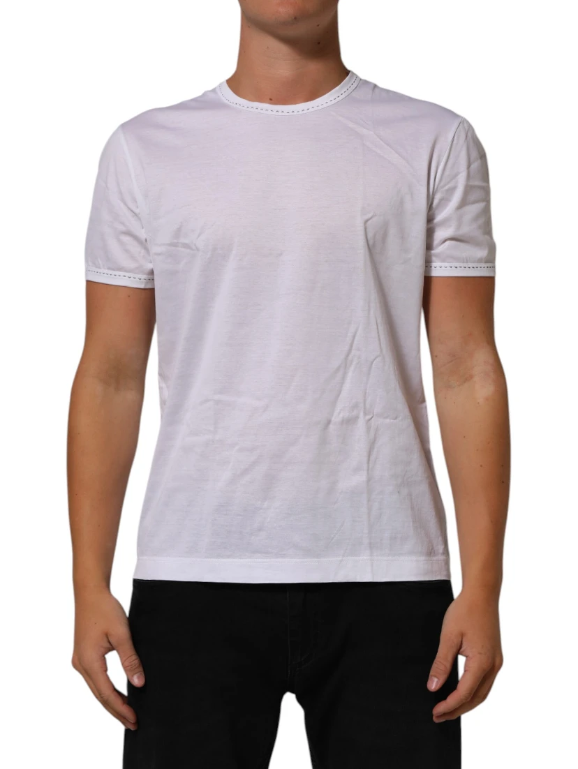 White Cotton Crew Neck Underwear Tee T-shirt
