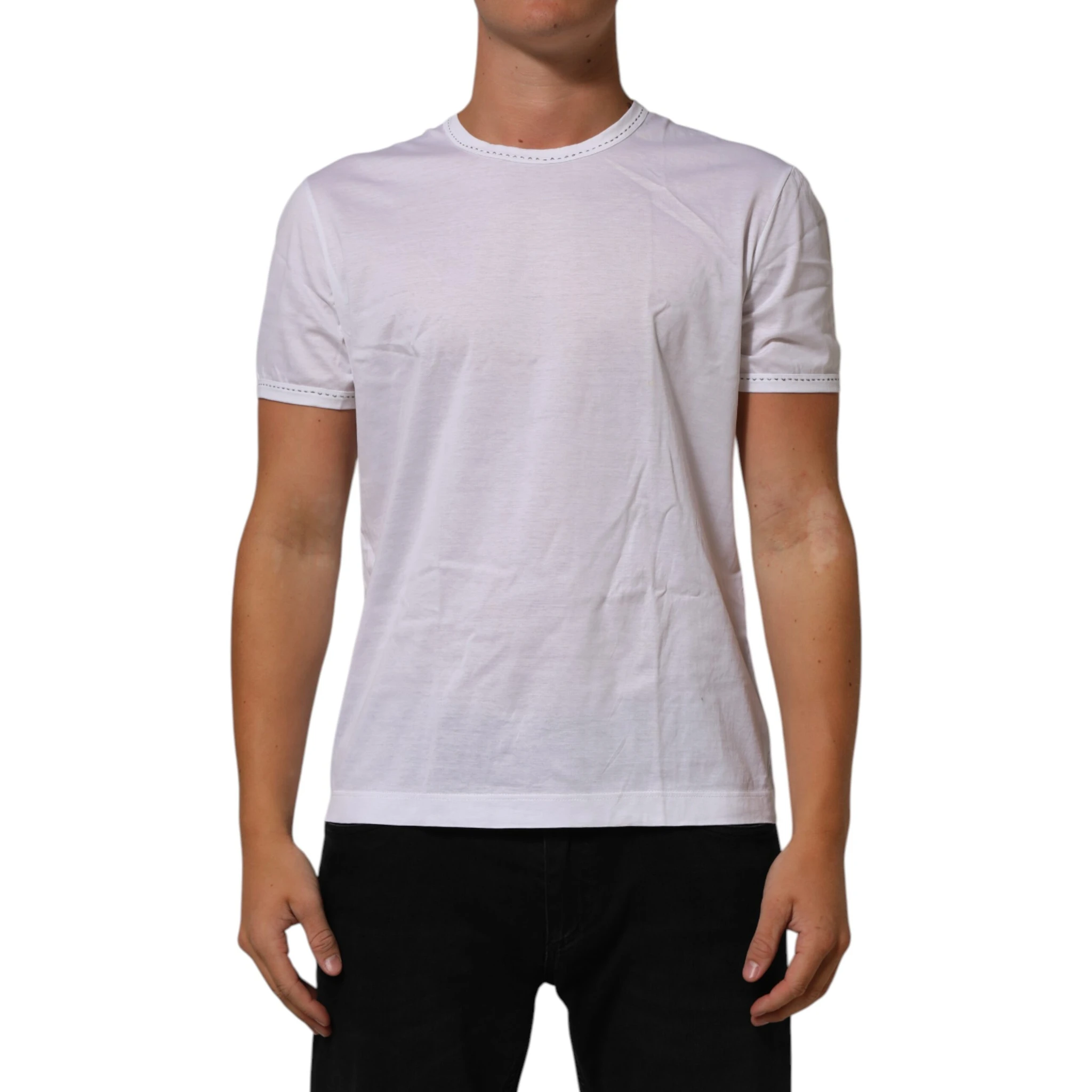 White Cotton Crew Neck Underwear Tee T-shirt