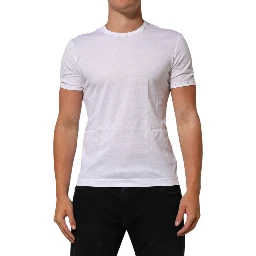 White Cotton Crew Neck Underwear Tee T-shirt